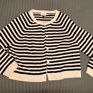 Universal Thread Black and White Striped Cardigan